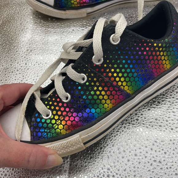 Converse Size 4 Multicolor Shiny Dot Shoes - Picture 3 of 5
